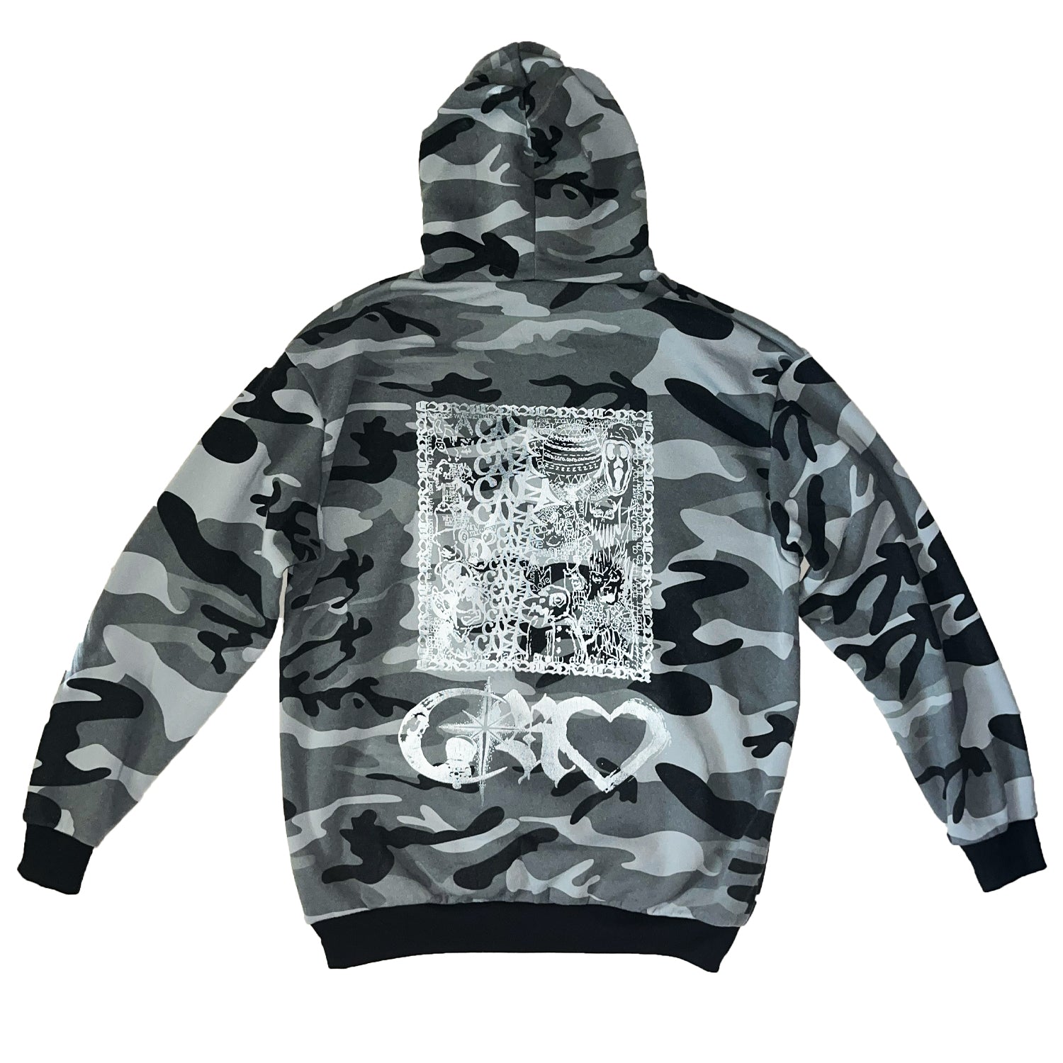 1/1  BLACK & WHITE CAMO HOODIE