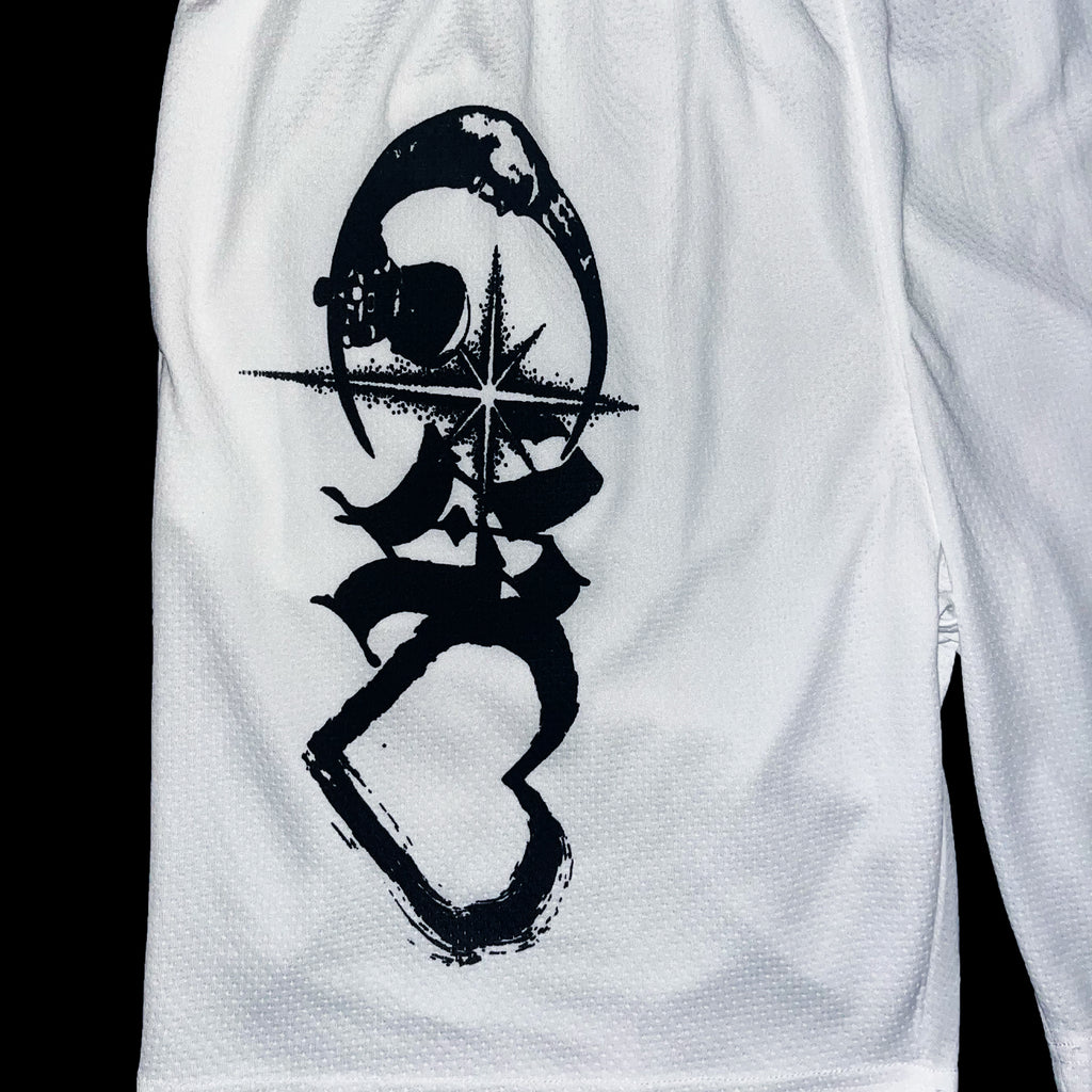 WHITE BASKETBALL SHORTS